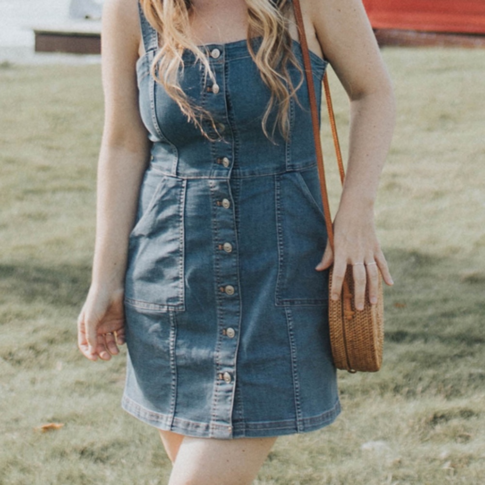 H&M Bib Denim Overall Dress